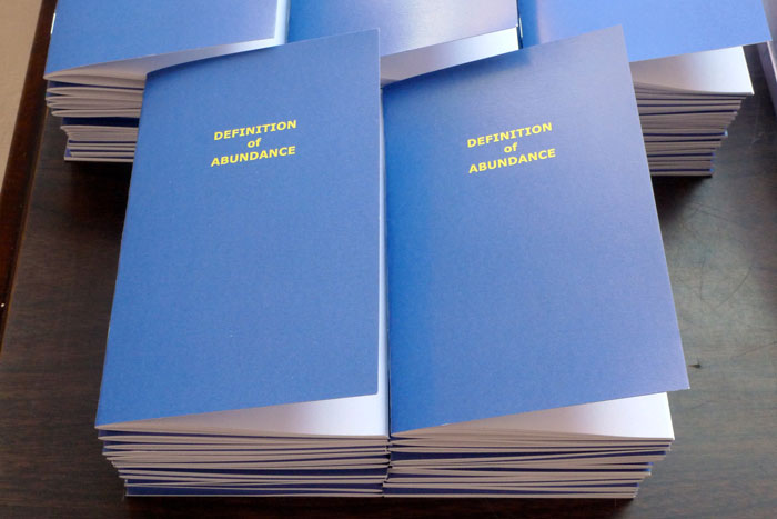documentation photo of stacks of pocket booklets
