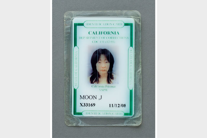 photograph of Jennifer Moon's California Department of Corrections Identification Card